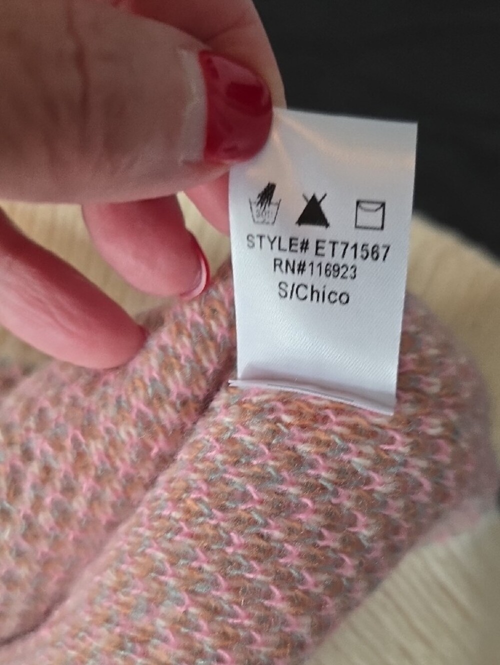NWT Easel Oversized Small Floral Crewneck Sweater in Cream, Orange & Pink - Picture 5 of 5